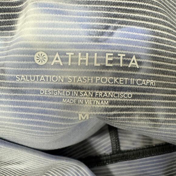 Athleta Leggings Womens Medium Salutation Stash Pocket II Capri Textured Active - Picture 4 of 10
